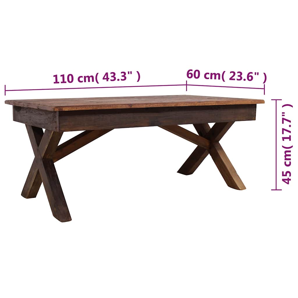 244492 vidaXL Coffee Table Mixed Recycled Wood 110x60x45 cm