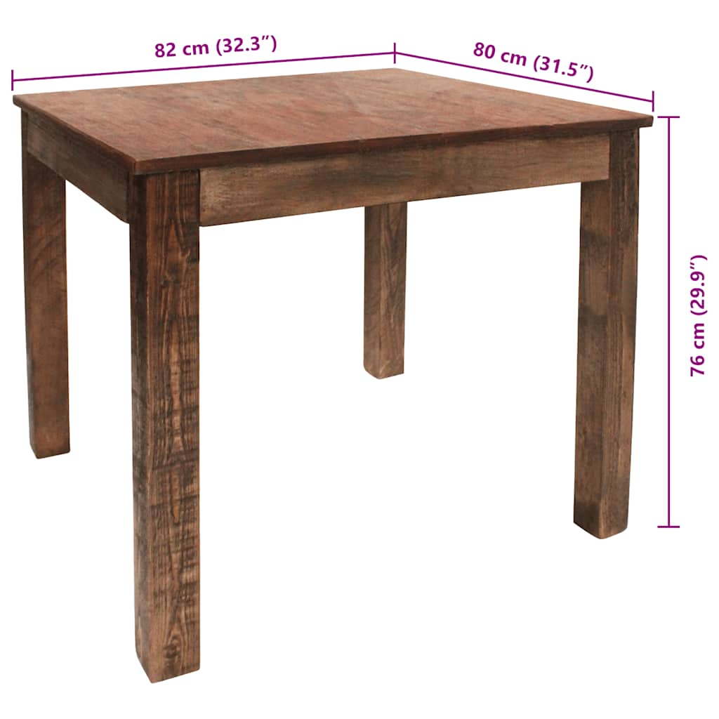 244495 vidaXL Dining Table Mixed Recycled Wood 82x80x76 cm