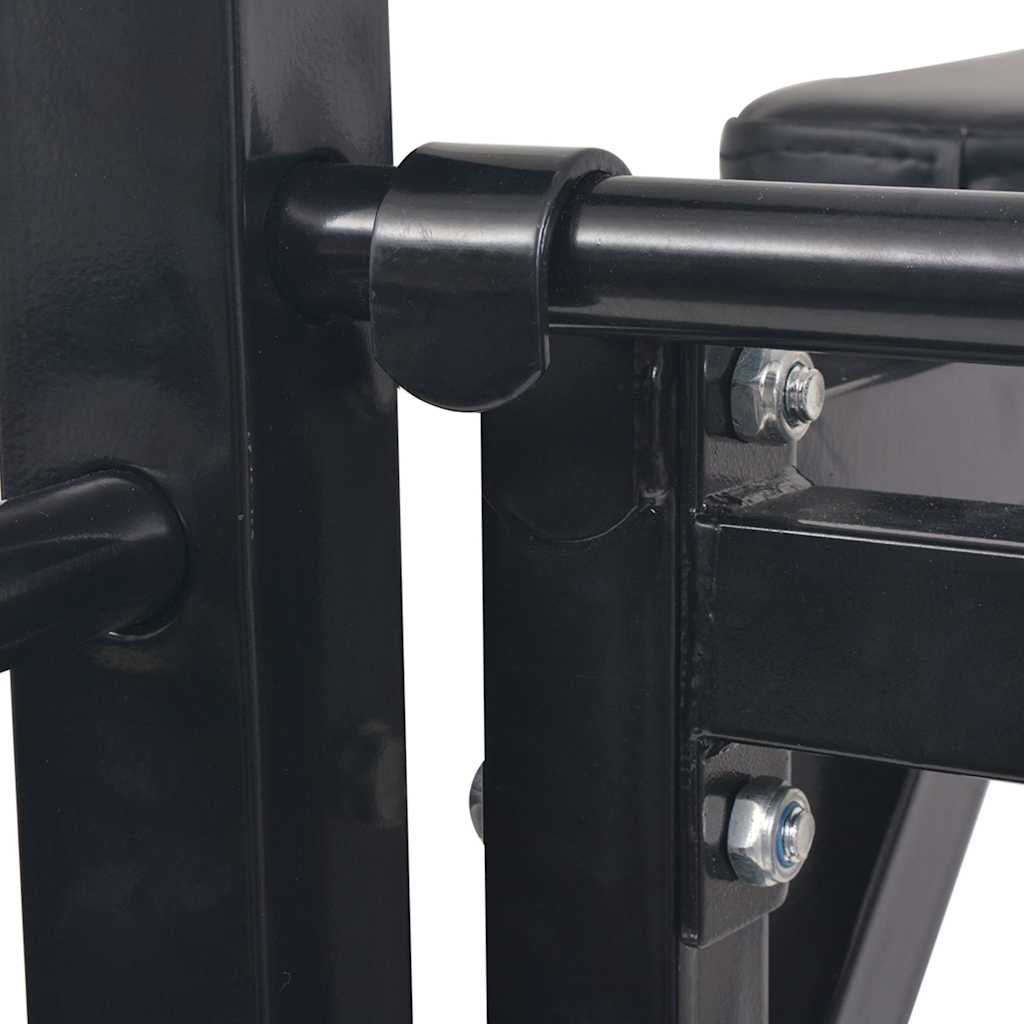 91367 vidaXL Wall-mounted Multi-functional Fitness Power Tower Black