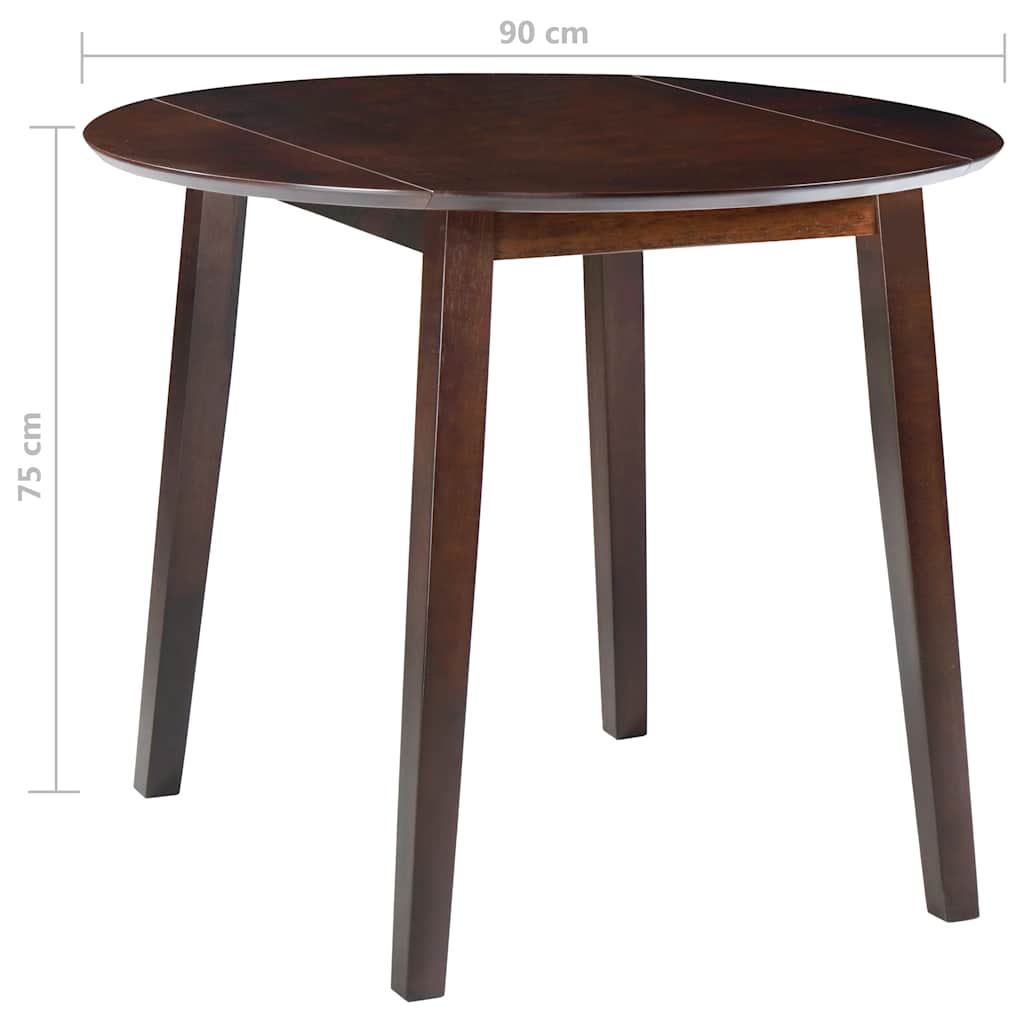 245367 vidaXL Drop-leaf Dining Table Round MDF Brown