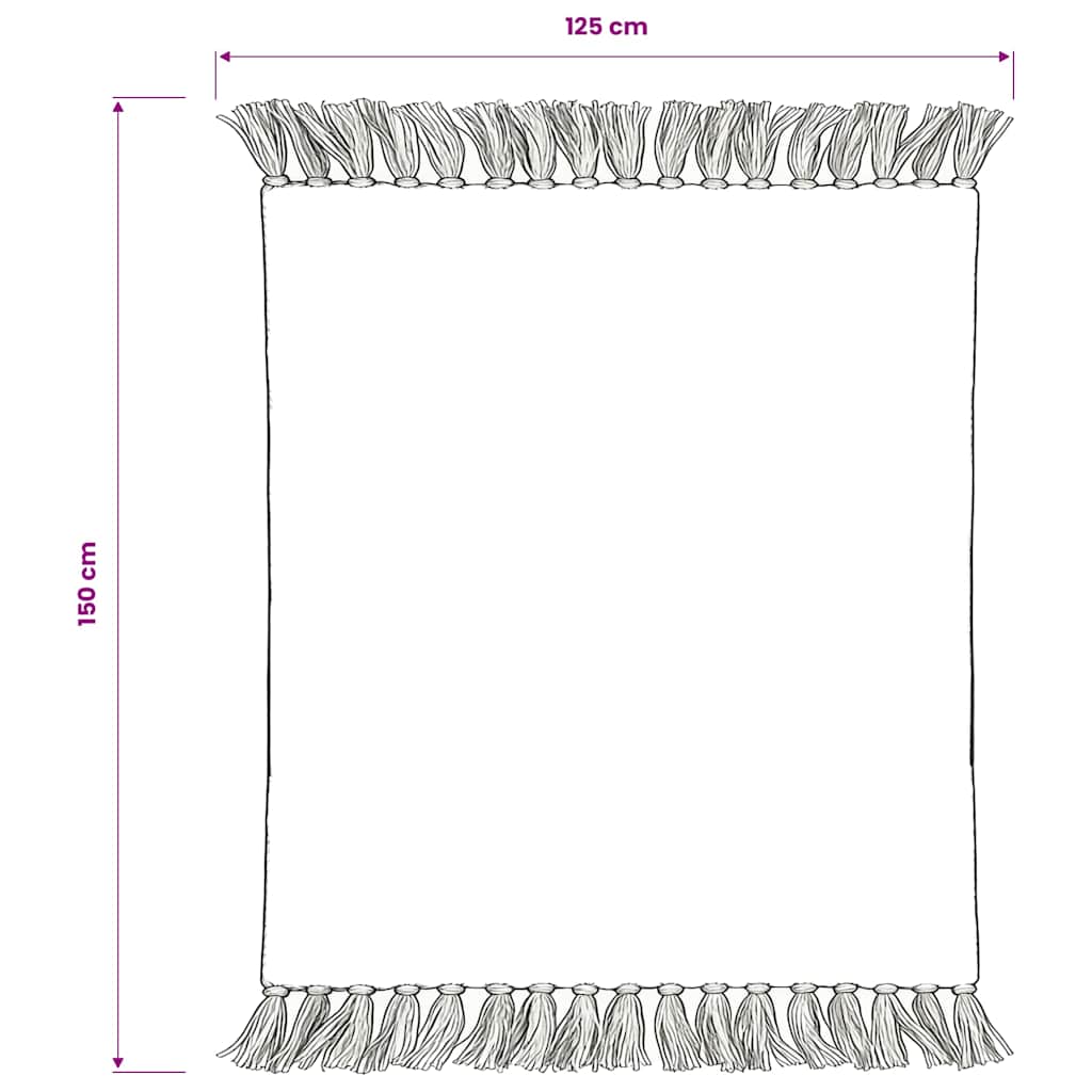 245327 vidaXL Throw Cotton Stripes 125x150 cm Grey and White