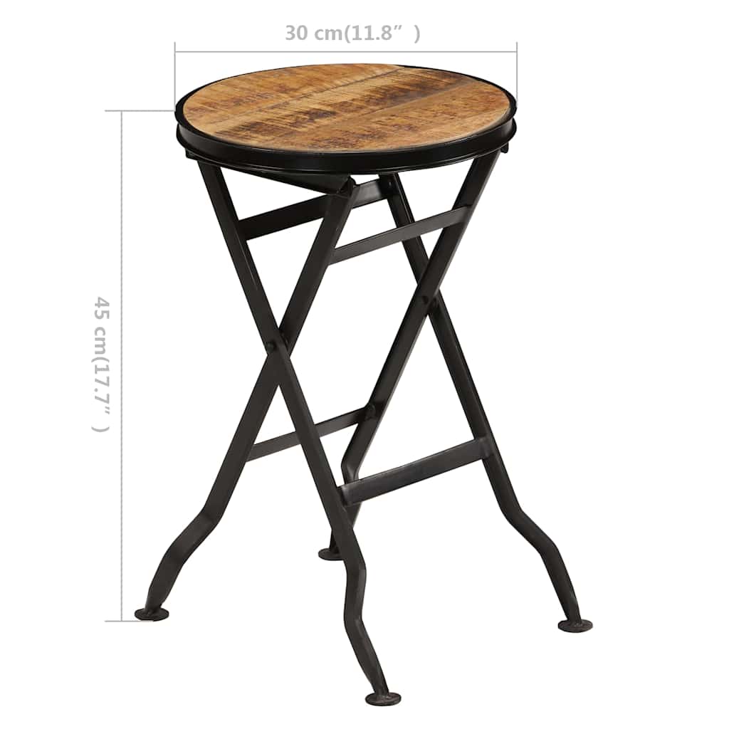 245261 vidaXL Desk with Folding Stool Solid Mango Wood 115x50x76 cm