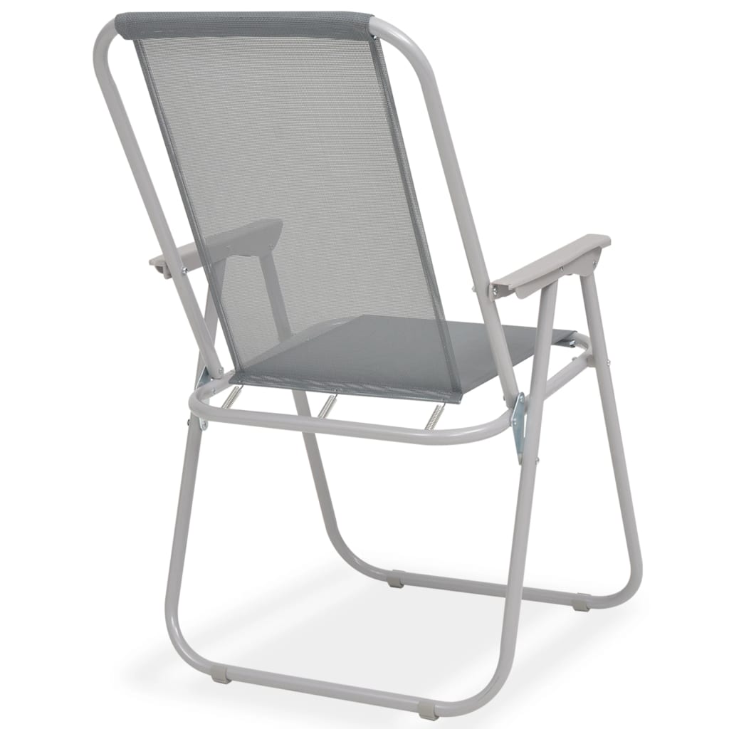 43786 vidaXL 8 Piece Outdoor Dining Set Steel and Textilene Grey