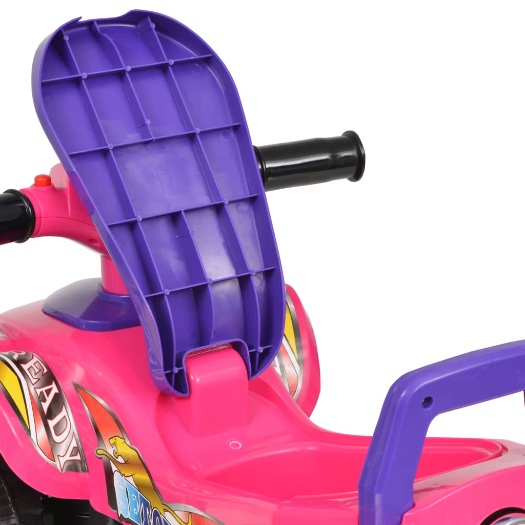 vidaXL Children's Ride-on ATV with Sound and Light Pink and Purple