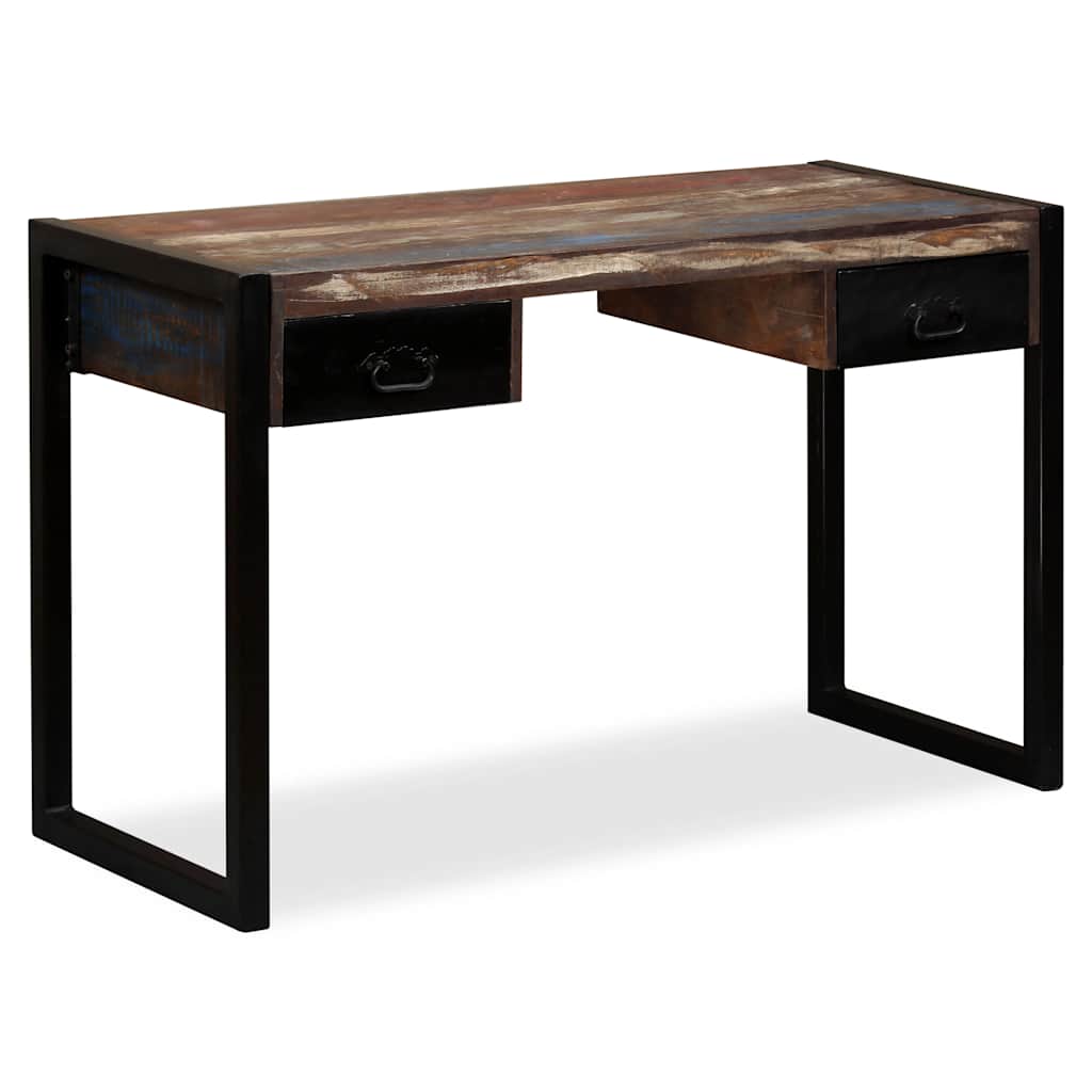 244905 vidaXL Desk with 2 Drawers Solid Reclaimed Wood 120x50x76 cm
