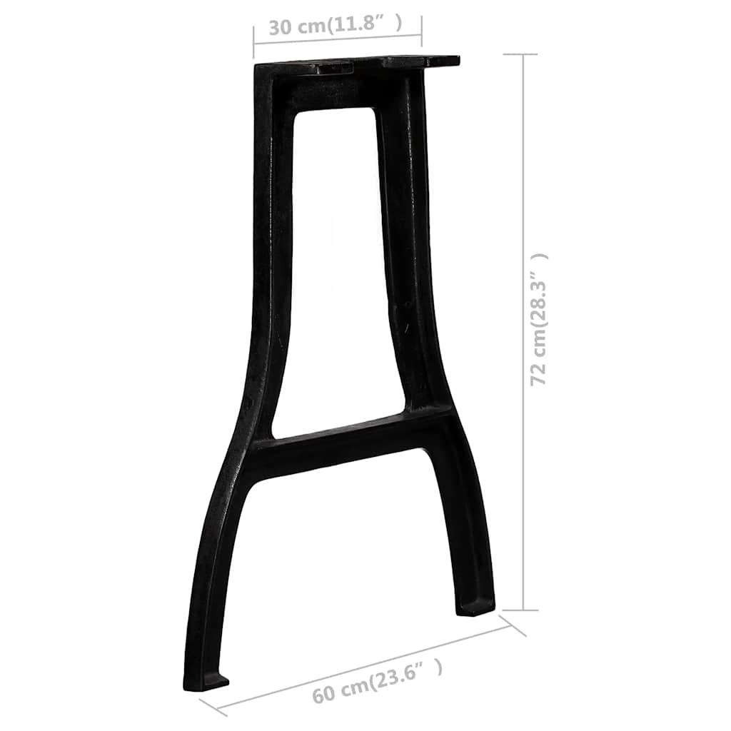 245420 vidaXL Dining Table Legs 2 pcs A-Frame Cast Iron