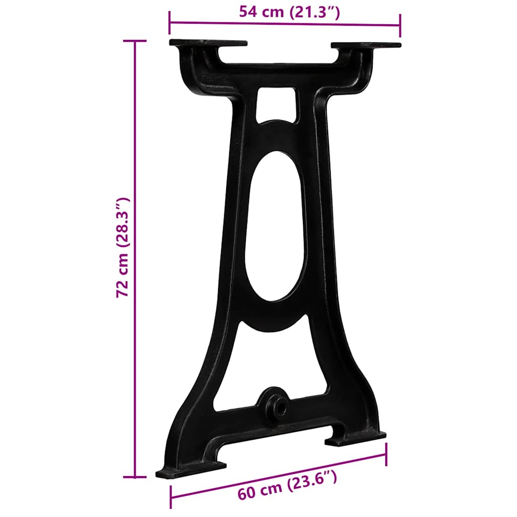 245423 vidaXL Dining Table Legs 2 pcs Y-Frame Cast Iron