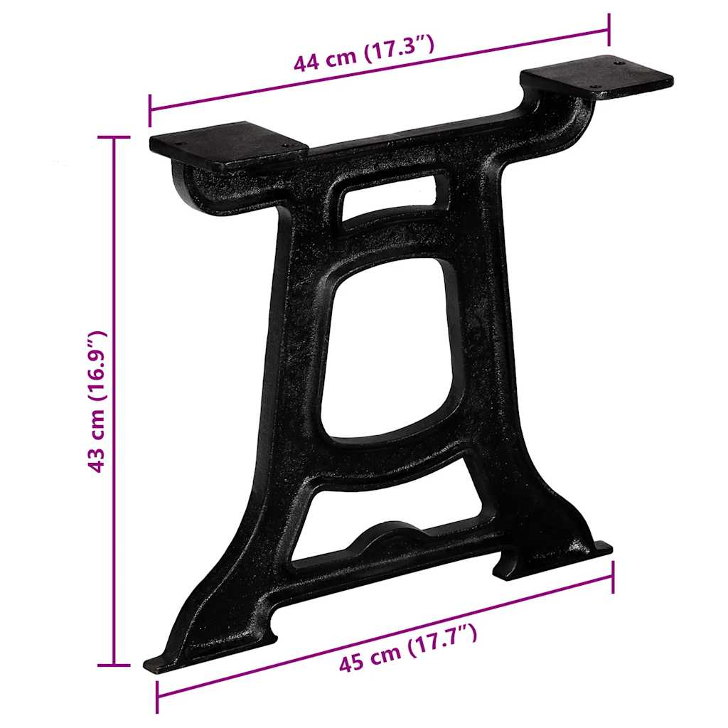 245424 vidaXL Coffee Table Legs 2 pcs Y-Frame Cast Iron