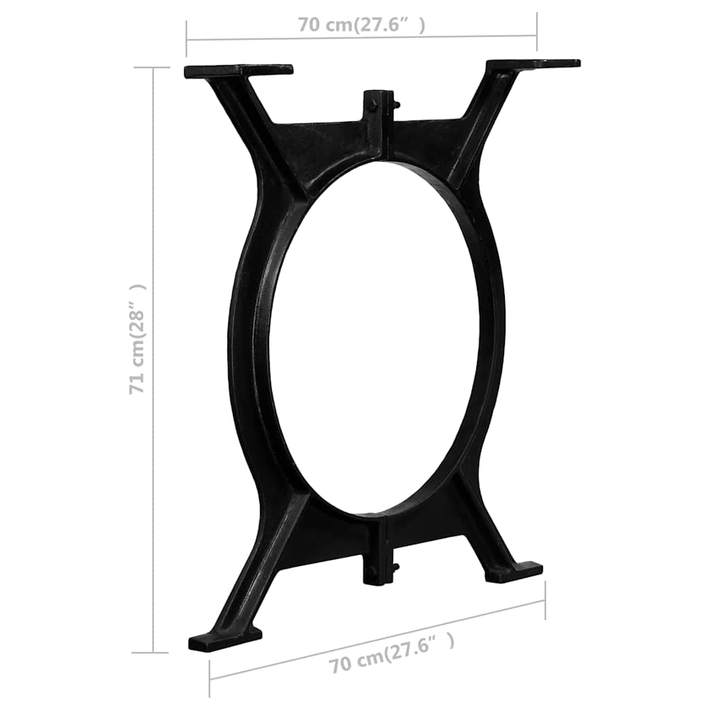 245426 vidaXL Dining Table Legs 2 pcs O-Frame Cast Iron