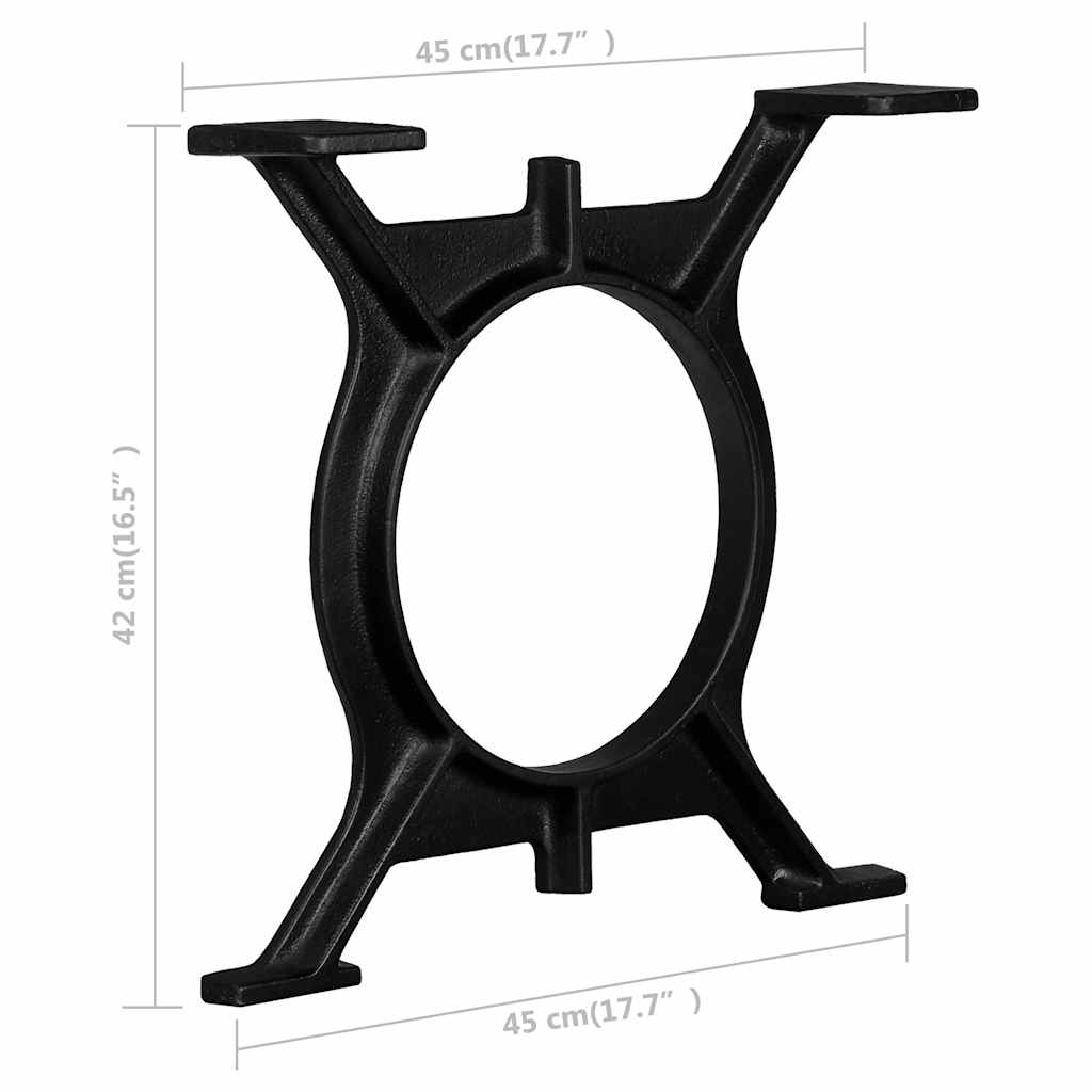 245427 vidaXL Coffee Table Legs 2 pcs O-Frame Cast Iron