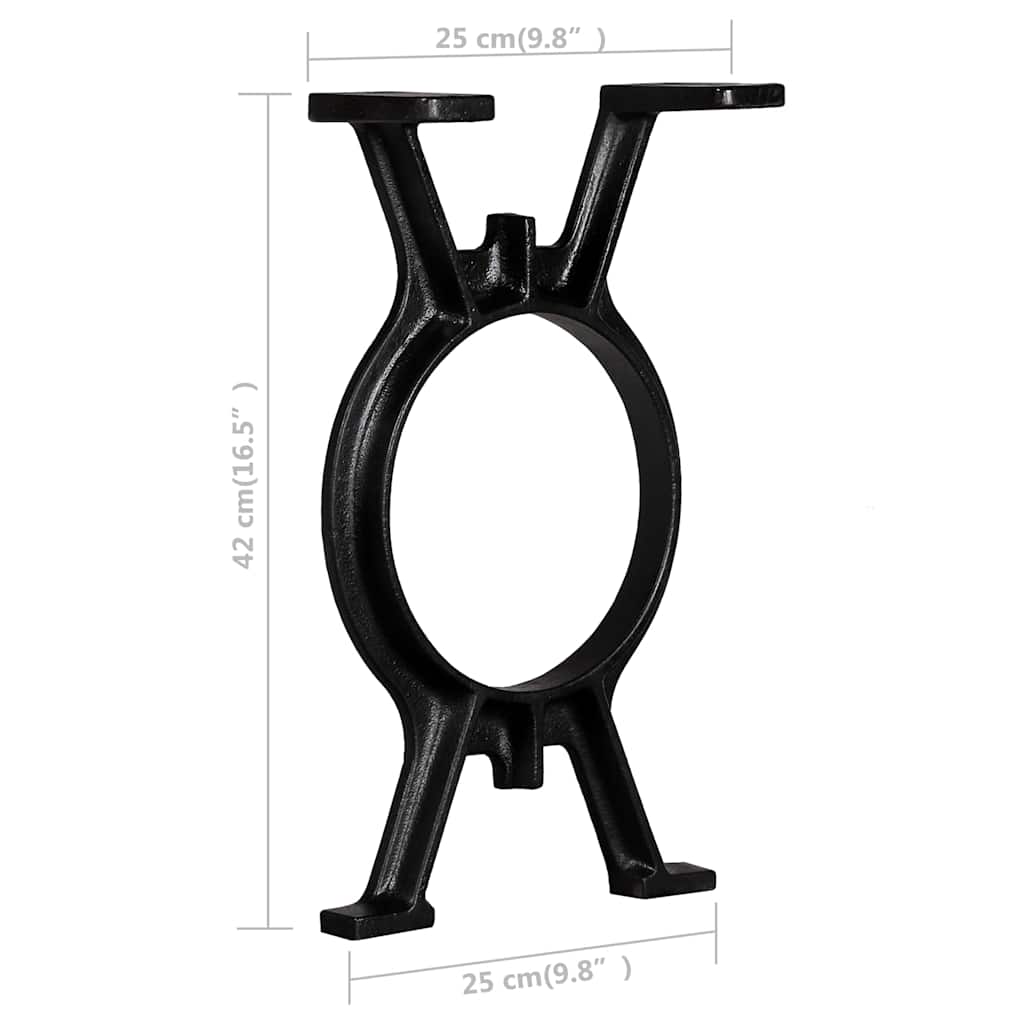 245428 vidaXL Bench Legs 2 pcs O-Frame Cast Iron