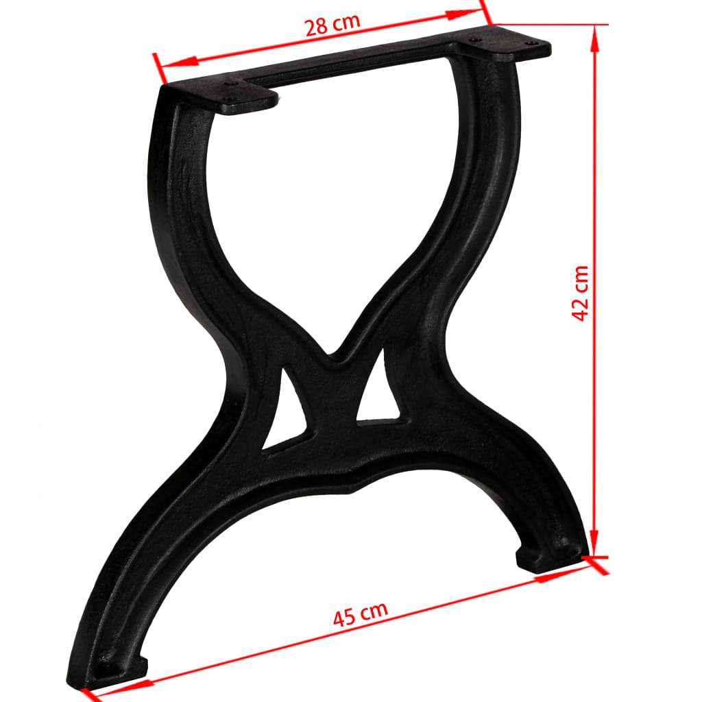 245433 vidaXL Coffee Table Legs 2 pcs X-Frame Cast Iron