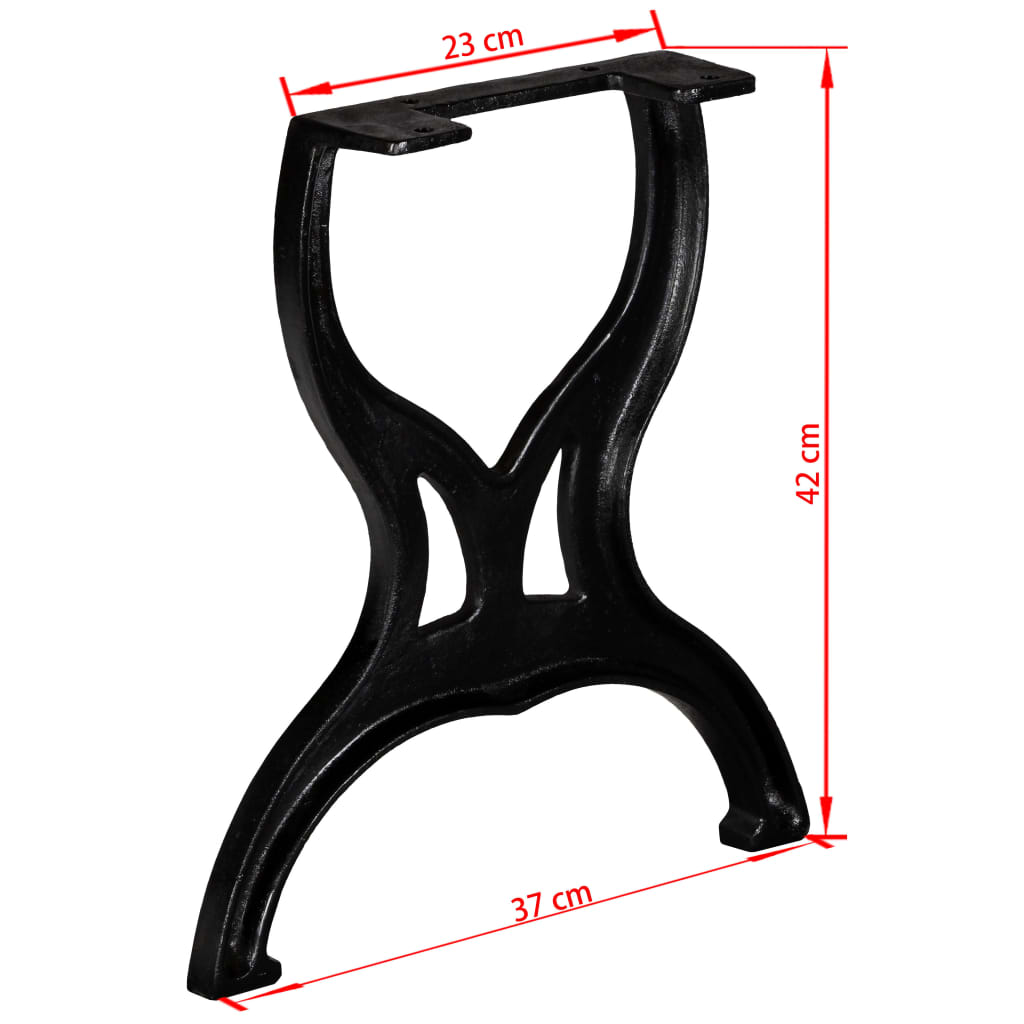 245434 vidaXL Bench Legs 2 pcs X-Frame Cast Iron
