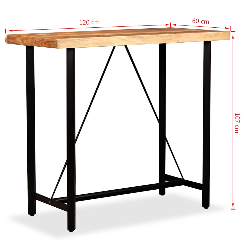245436 vidaXL Bar Table Solid Acacia Wood 120x60x107 cm