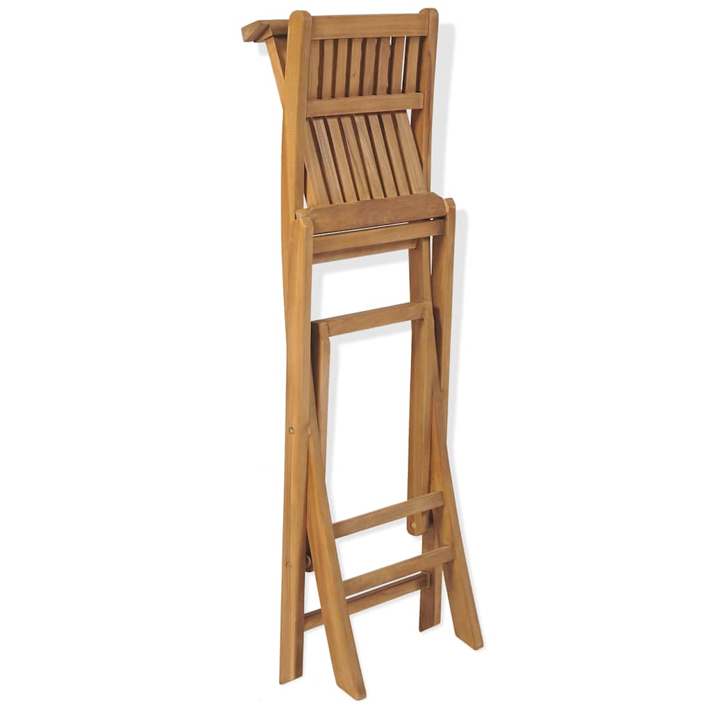 43805 vidaXL 3 Piece Bistro Set with Folding Chairs Solid Teak Wood