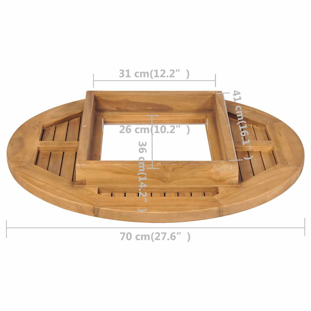 43807 vidaXL Beer Crate Tabletop Teak 70 cm