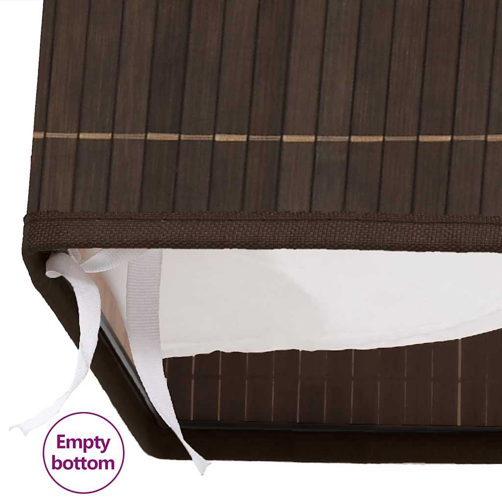 245582 vidaXL Bamboo Laundry Bin Rectangular Dark Brown