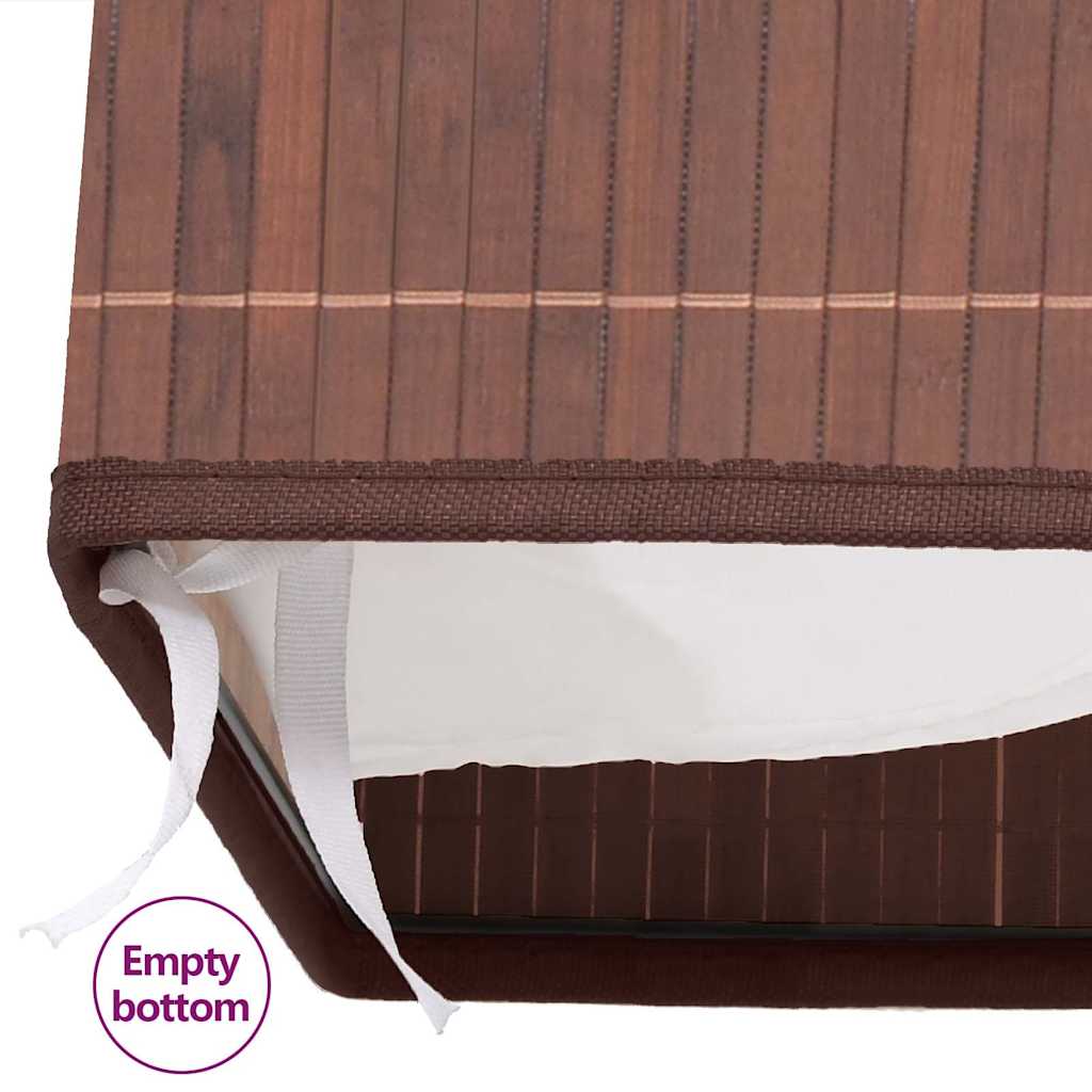 245583 vidaXL Bamboo Laundry Bin Rectangular Brown