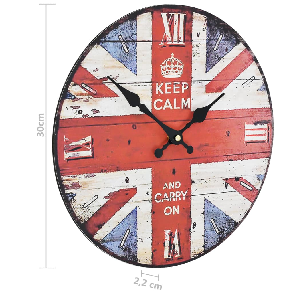 50627 vidaXL Vintage Wall Clock UK 30 cm