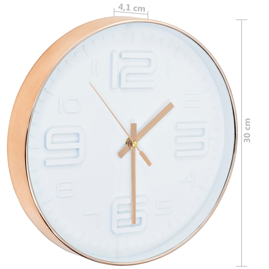 50631 vidaXL Wall Clock Copper Look 30 cm