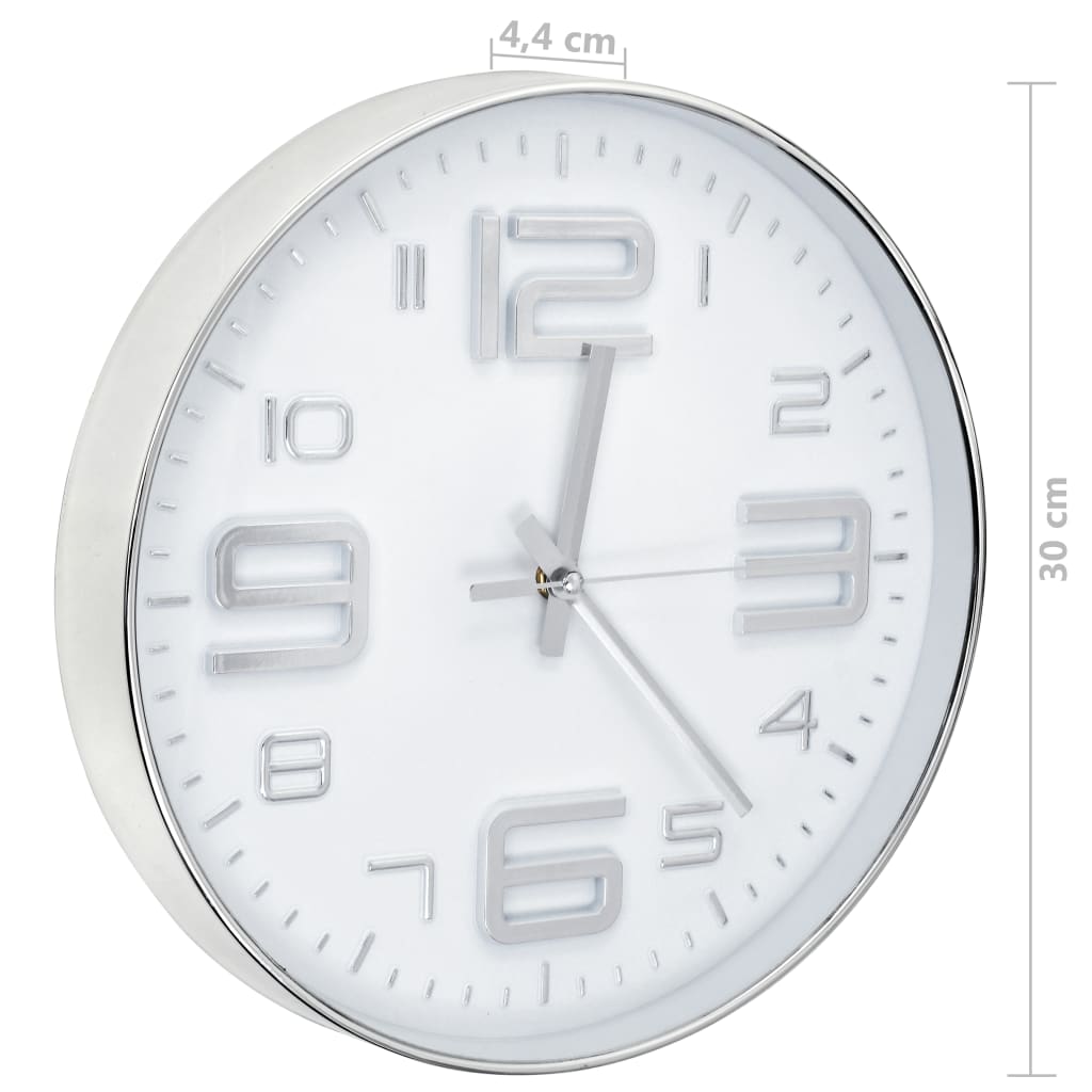50632 vidaXL Wall Clock 30 cm Silver