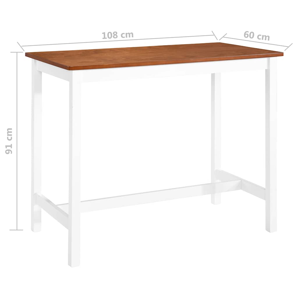 245548 vidaXL Bar Table Solid Wood 108x60x91 cm