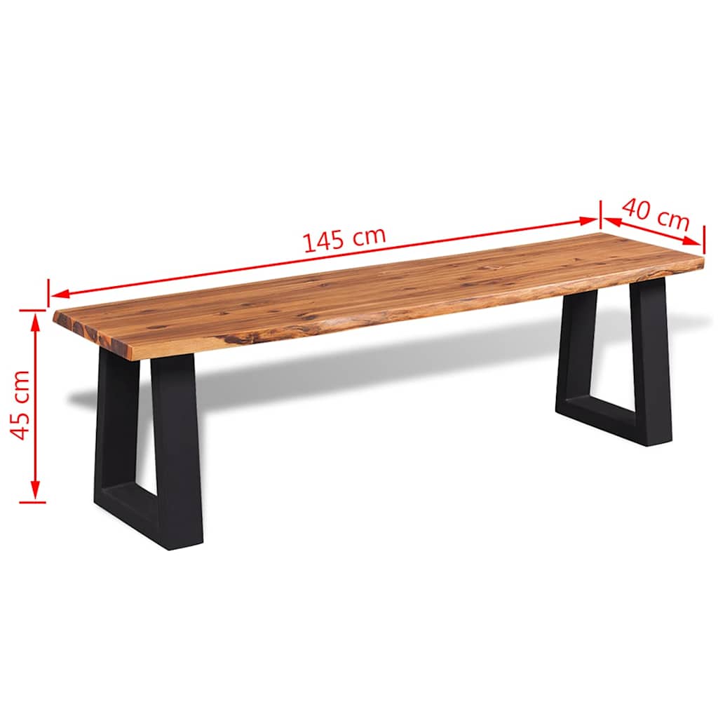245687 vidaXL Bench Solid Acacia Wood 145 cm