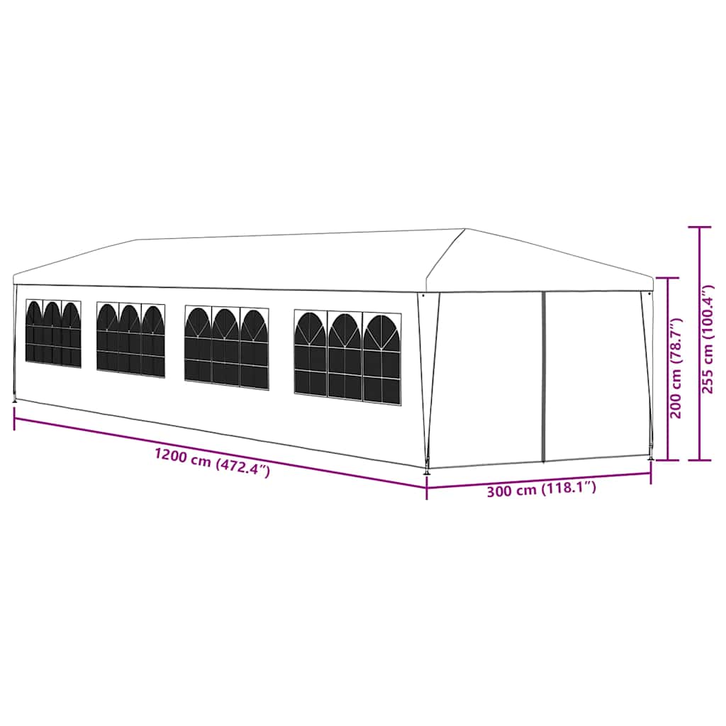 91430 vidaXL Garden Marquee 3x12 m Blue