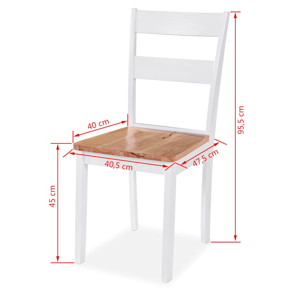 Dining Set 5 Pieces MDF and Rubberwood White