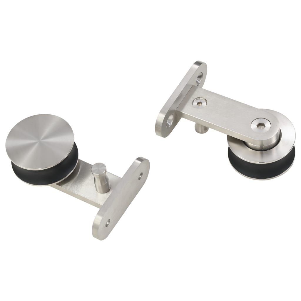 142825 vidaXL Sliding Door Hardware Kit 183 cm Stainless Steel Silver