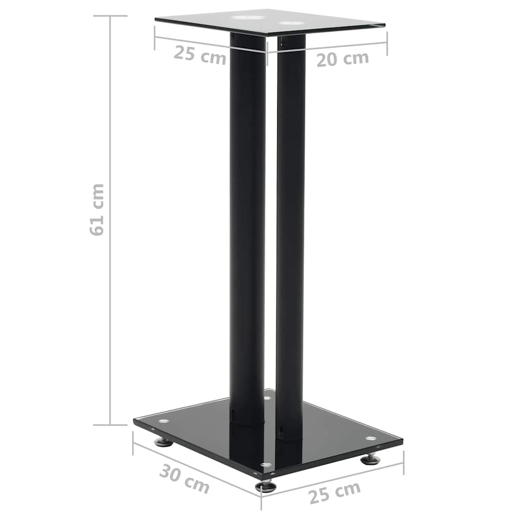 50673 vidaXL Speaker Stands 2 pcs Tempered Glass 2 Pillars Design Black