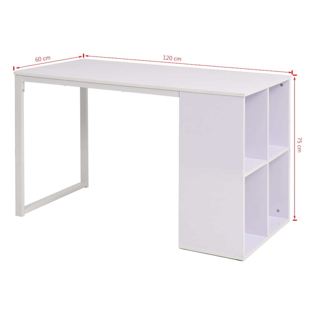245721 vidaXL Writing Desk 120x60x75 cm White