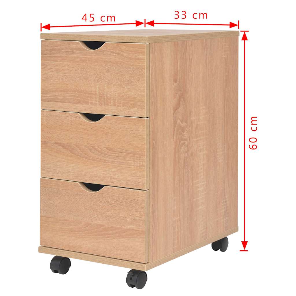 245725 vidaXL Drawer Unit 33x45x60 cm Oak