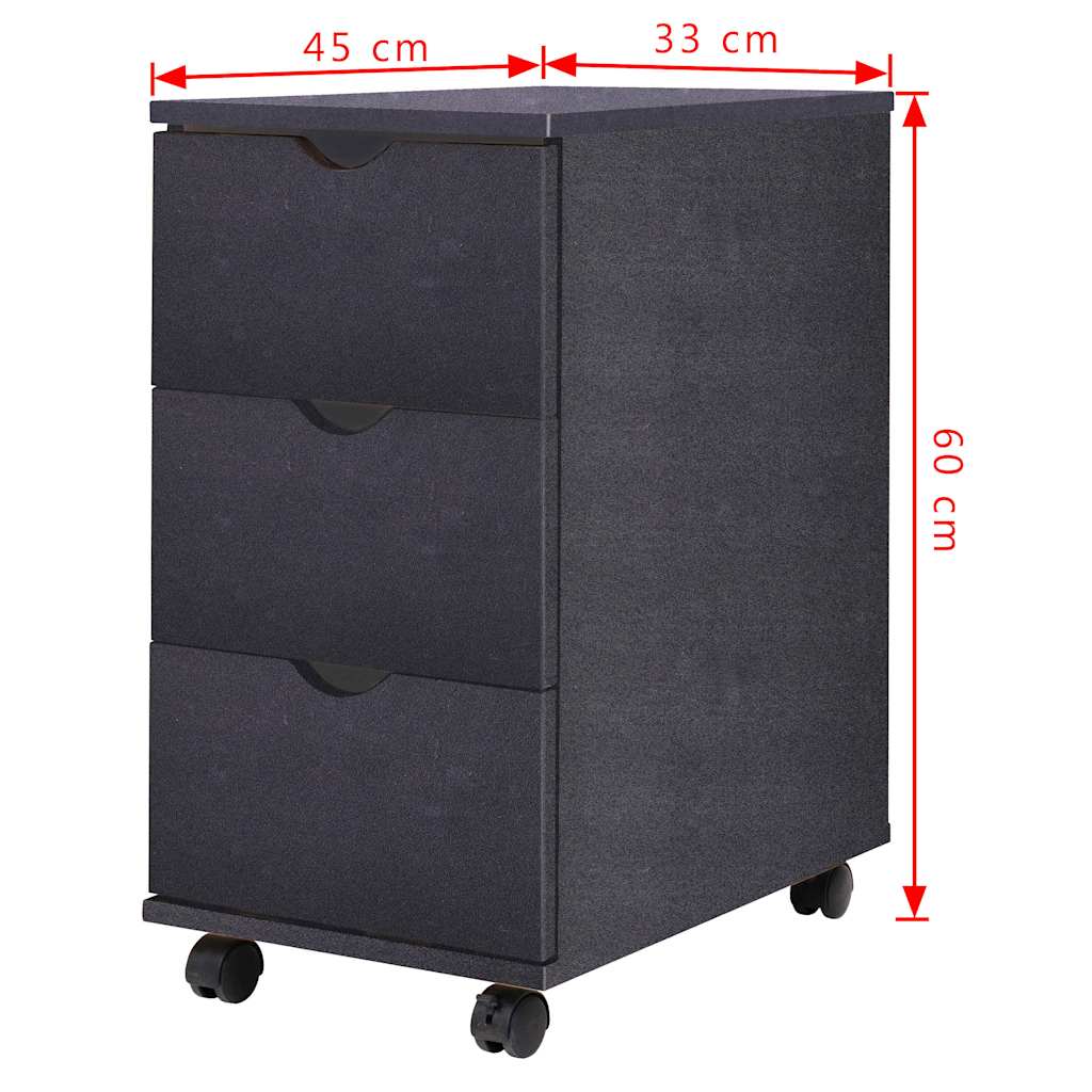 245726 vidaXL Drawer Unit 33x45x60 cm Black