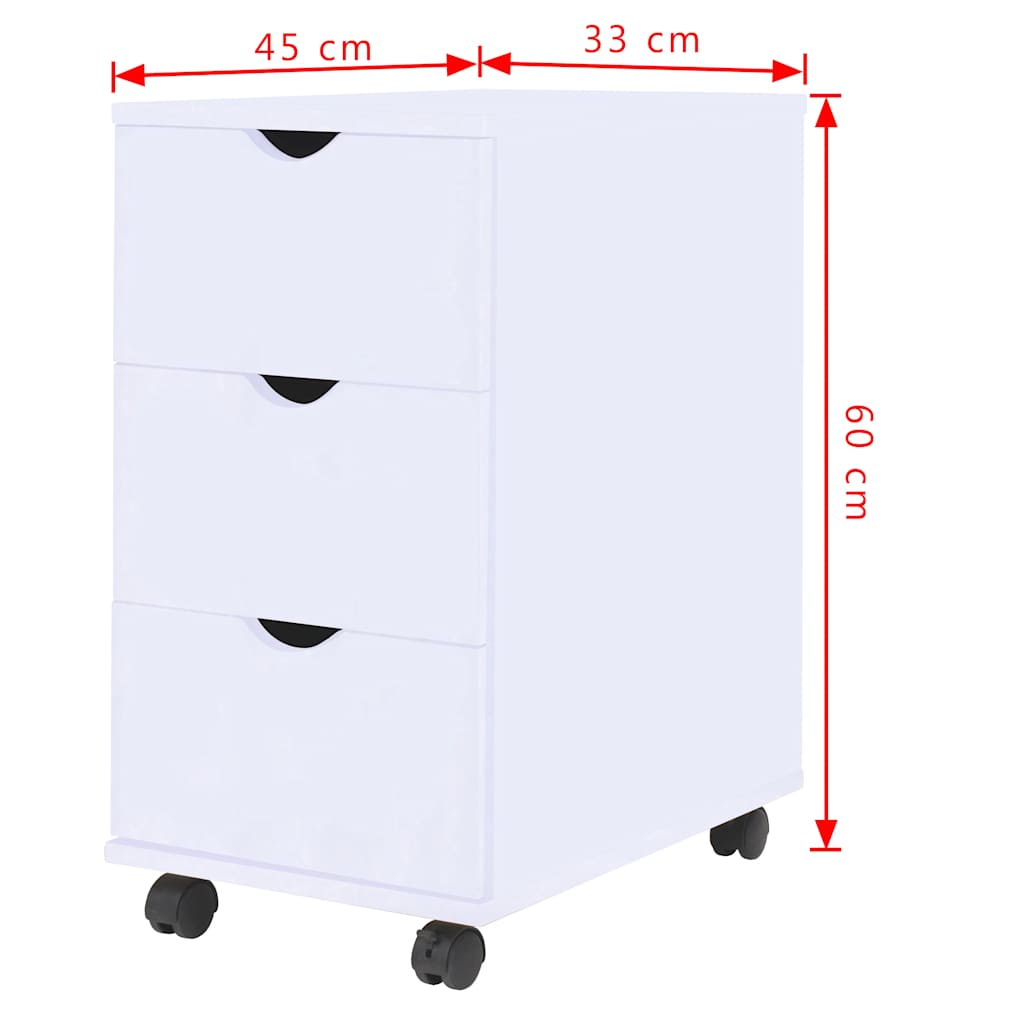 245727 vidaXL Drawer Unit 33x45x60 cm White