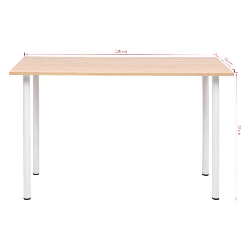 245728 vidaXL Dining Table 120x60x73 cm Oak and White