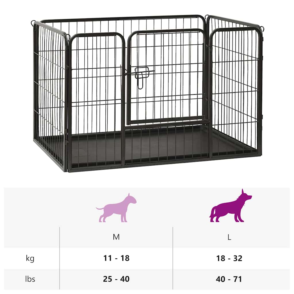 170575 vidaXL Puppy Playpen Steel 91,5x59x61 cm