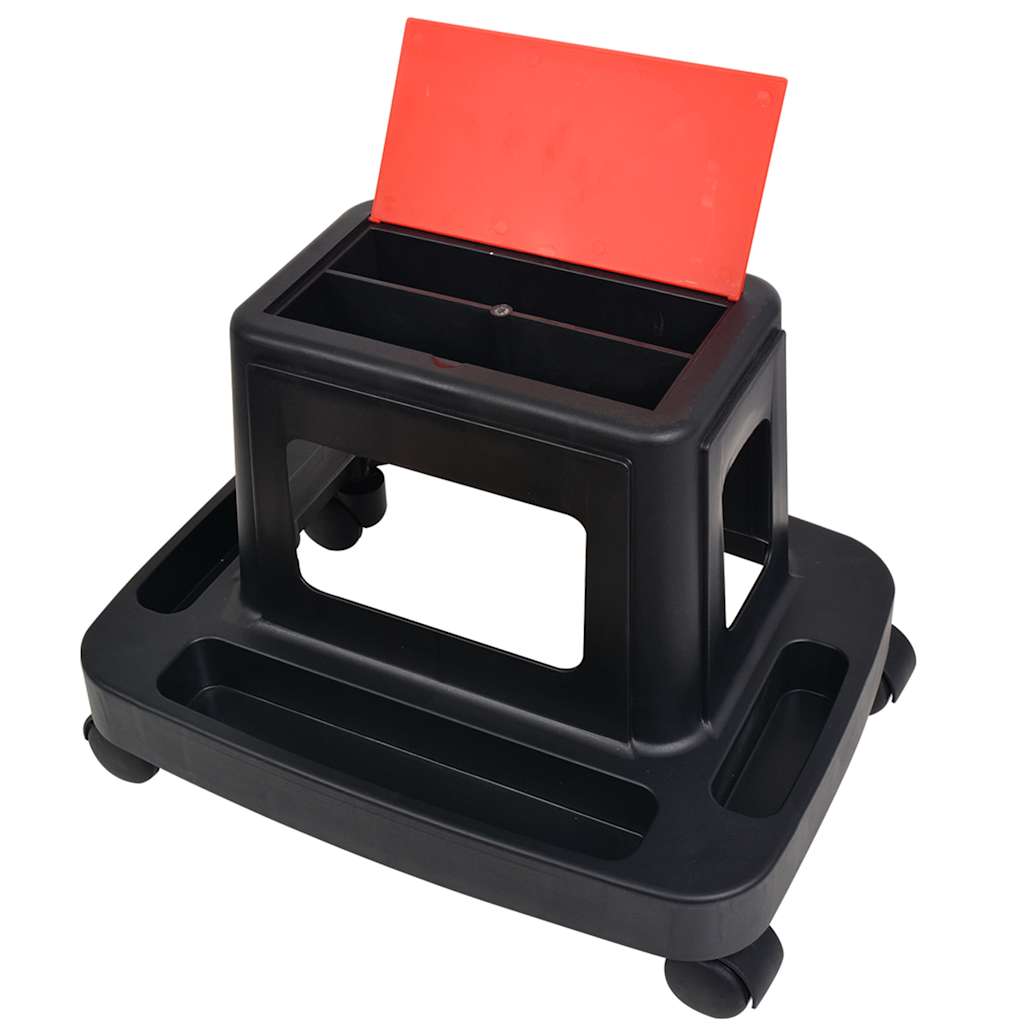 142820 vidaXL Rolling Workshop Stool with Storage 150 kg