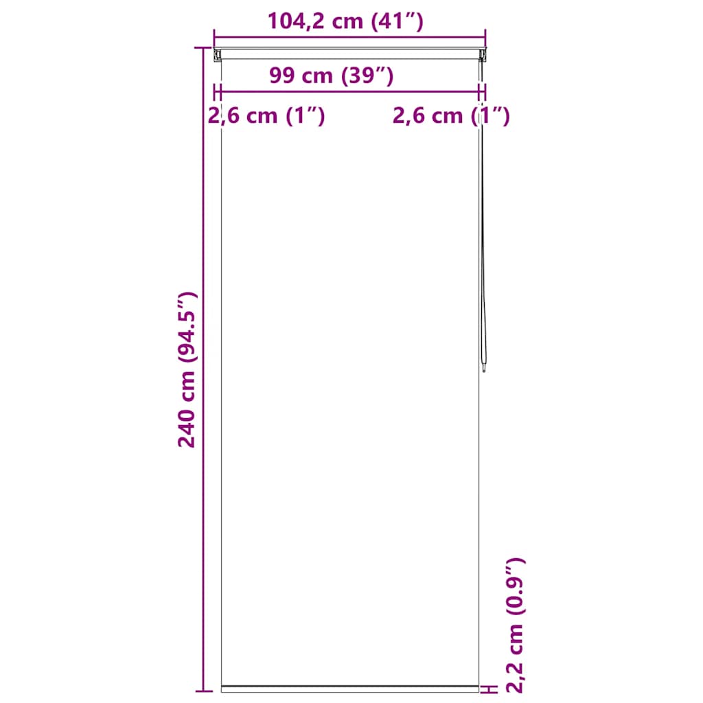 142848 vidaXL Shower Roller Blind 100x240 cm Square