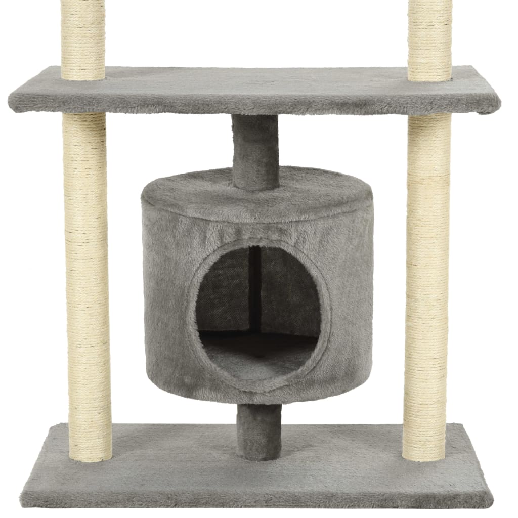 170512 vidaXL Cat Tree with Sisal Scratching Posts 95 cm Grey