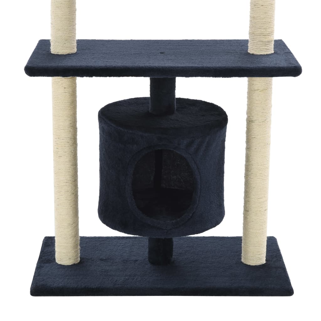 170516 vidaXL Cat Tree with Sisal Scratching Posts 95 cm Dark Blue