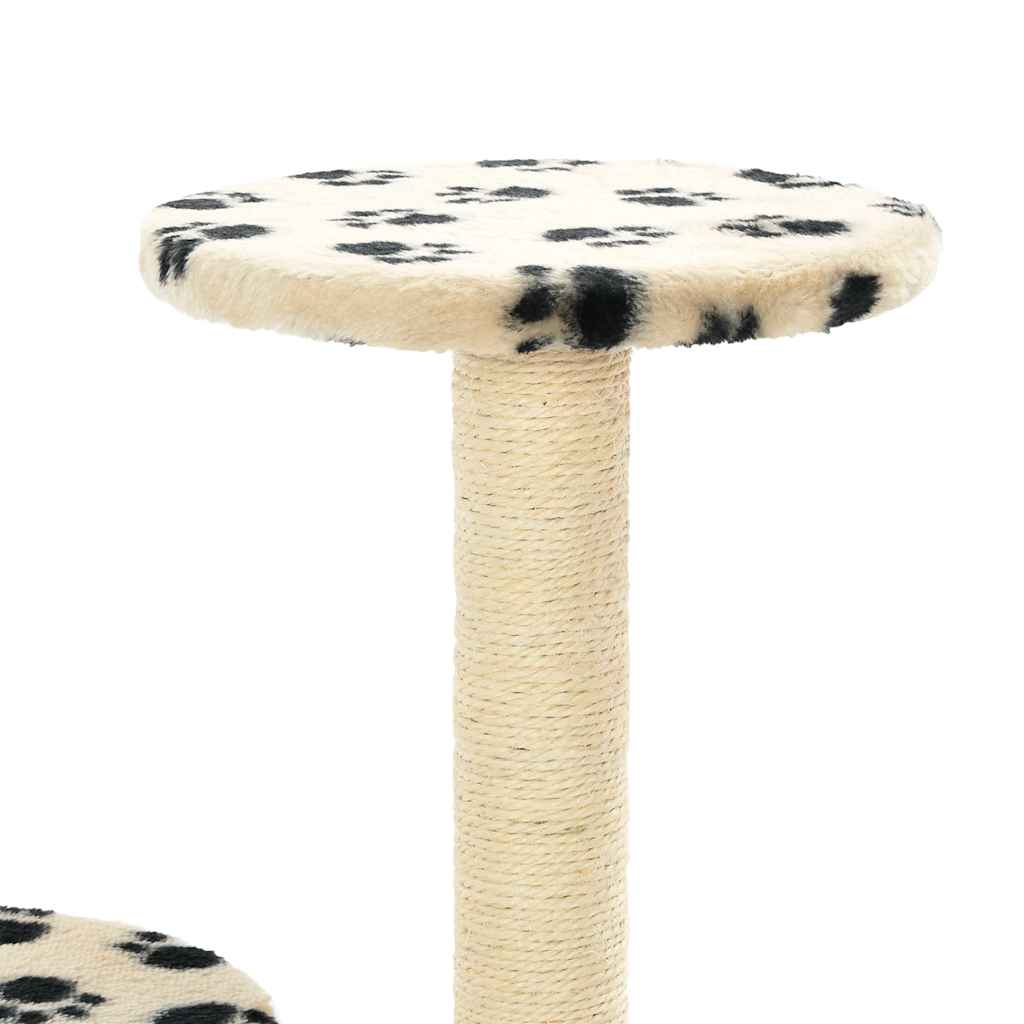 170520 vidaXL Cat Tree with Sisal Scratching Posts 60 cm Beige Paw Prints