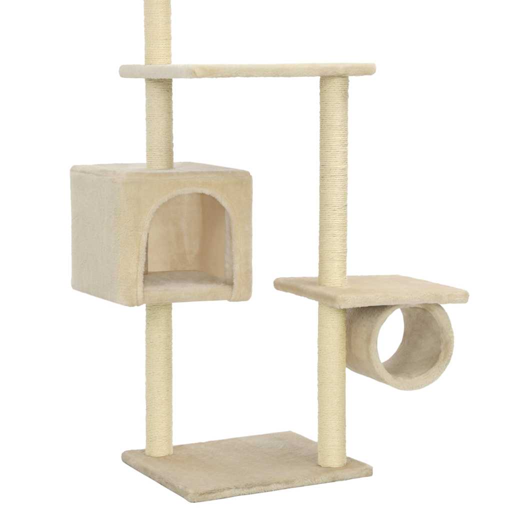 170534 vidaXL Cat Tree with Sisal Scratching Posts 260 cm Beige