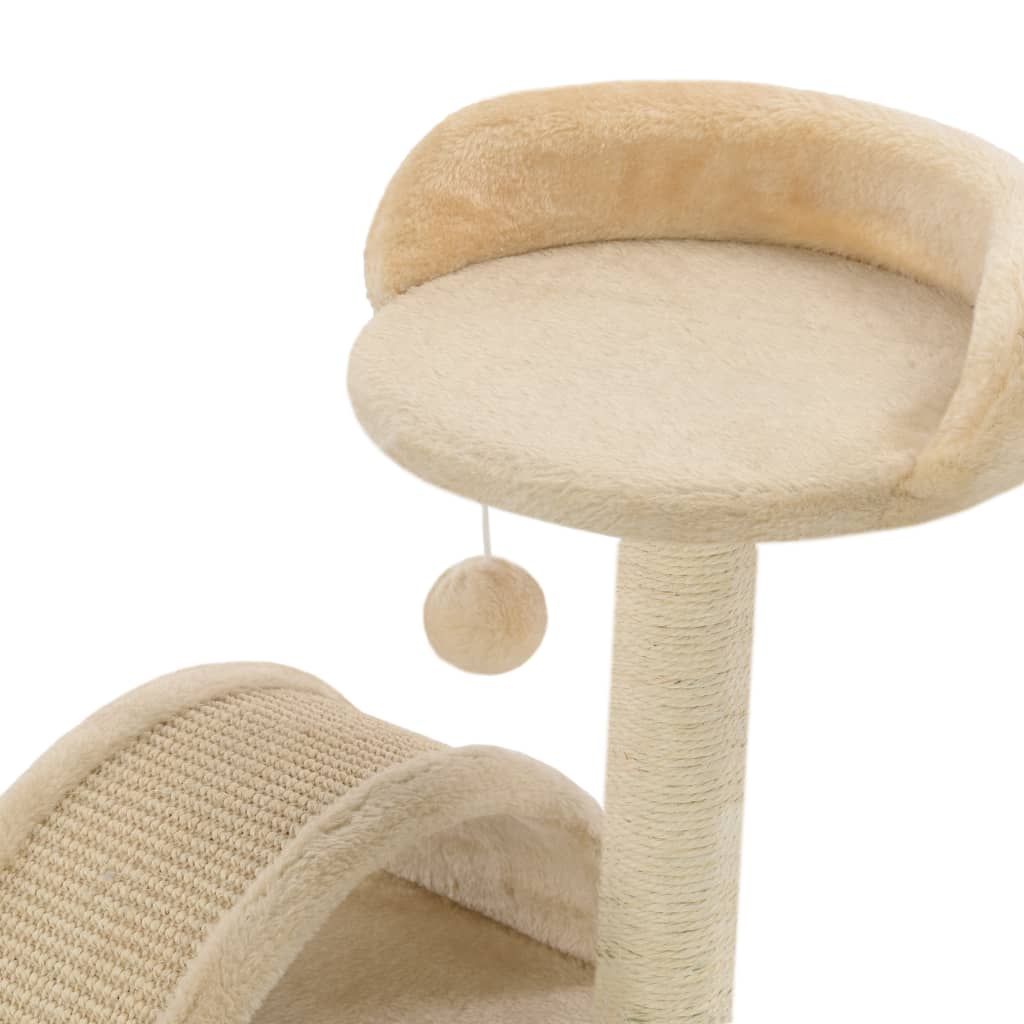 170544 vidaXL Cat Tree with Sisal Scratching Post 40 cm Beige and Brown