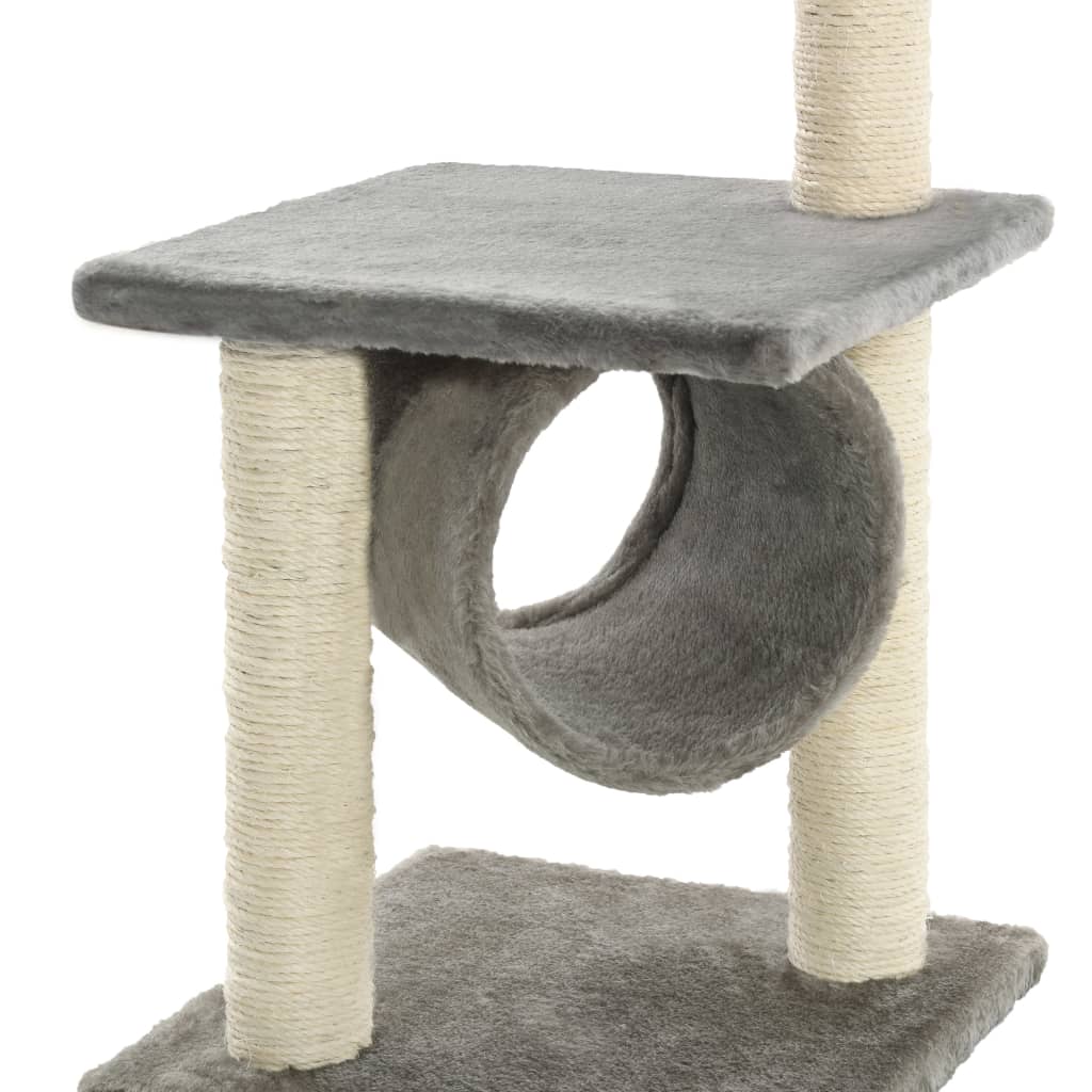 170546 vidaXLCat Tree with Sisal Scratching Posts 65 cm Grey