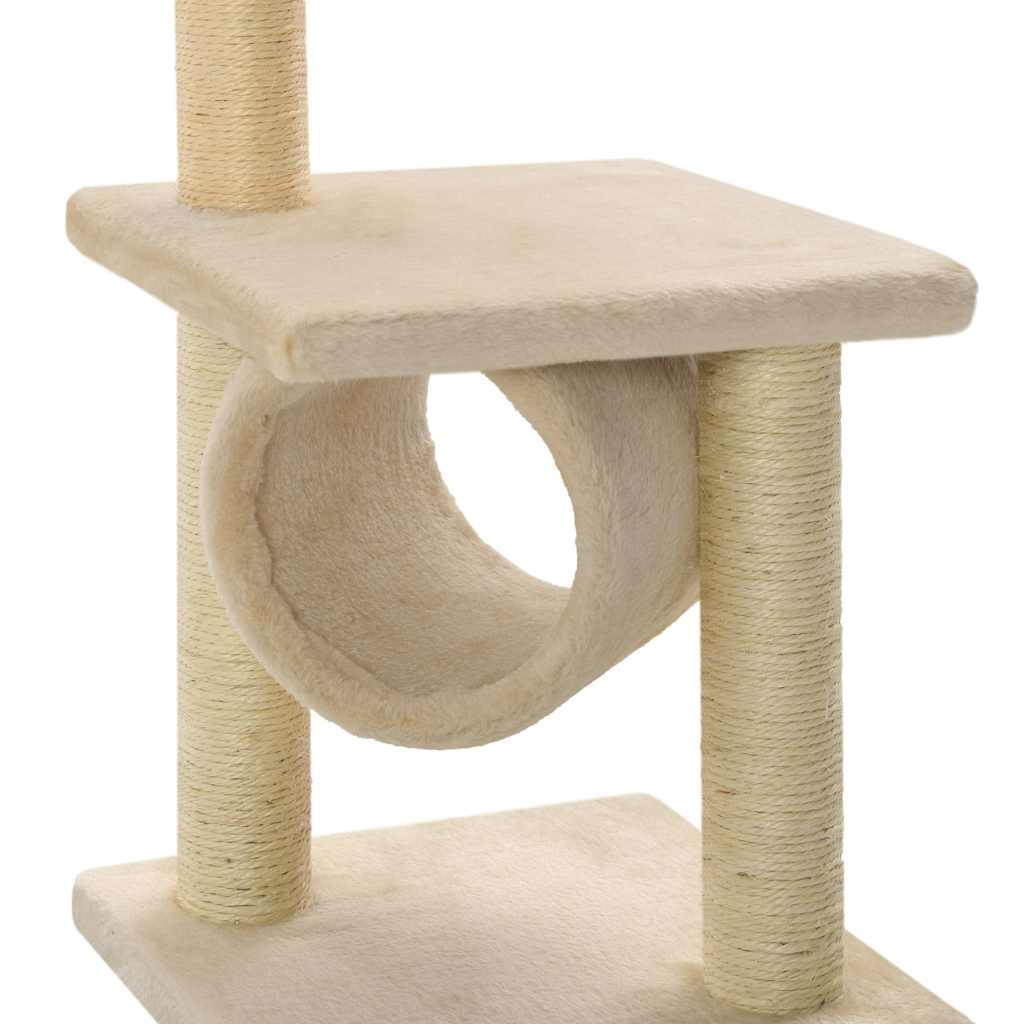 170548 vidaXL Cat Tree with Sisal Scratching Posts 65 cm Beige