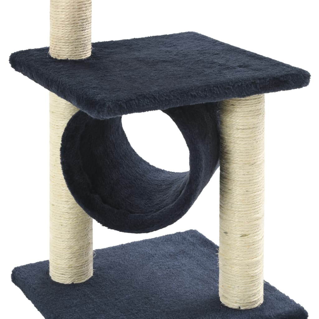 170550 vidaXL Cat Tree with Sisal Scratching Posts 65 cm Dark Blue