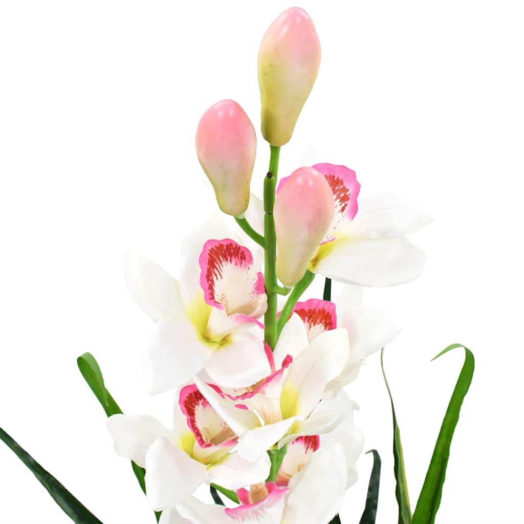 245952 vidaXL Artificial Cymbidium Orchid Plant with Pot 100 cm Green