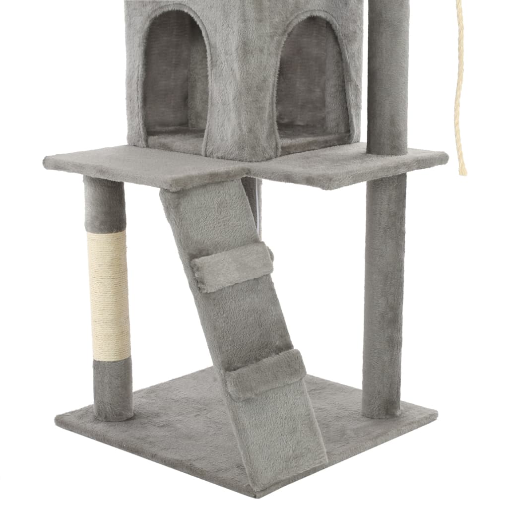 170590 vidaXL Cat Tree with Sisal Scratching Posts 120 cm Grey