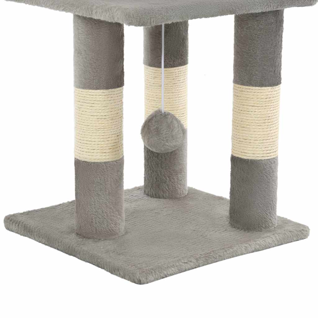 170596 vidaXL Cat Tree with Sisal Scratching Posts 65 cm Grey